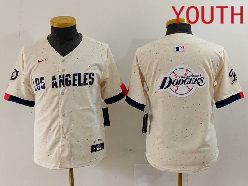 Youth Los Angeles Dodgers Blank Cream Fashion Nike Game MLB Jersey style 6298->youth mlb jersey->Youth Jersey